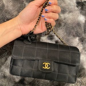 Authentic CHANEL Satin Chocolate Bar Quilted